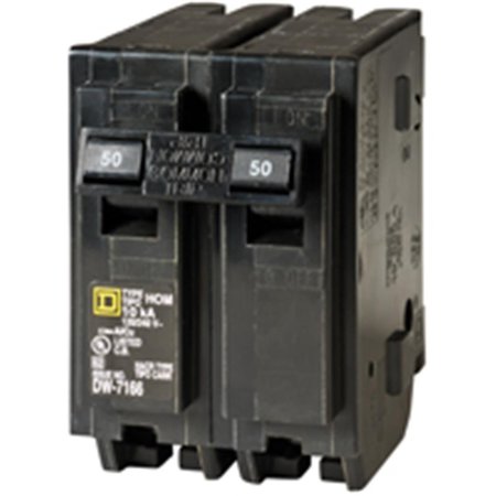 Square D Circuit Breaker, HOM Series 50A, 2 Pole, 120/240V AC 6721369